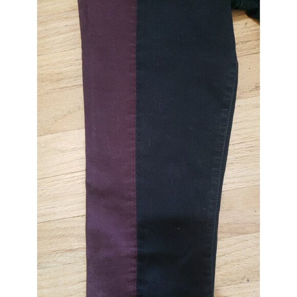 Rag & Bone Skinny Jeans Womens 26  Black Wine Striped Tuxedo Stretch 29 Inseam - Picture 2 of 8